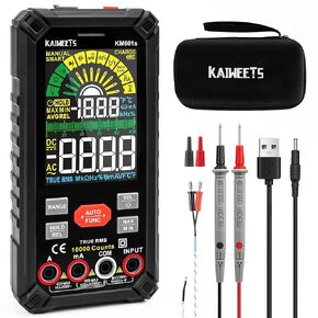 KAIWEETS 10000 Counts TRMS Digital Multimeter with Auto Ranging, Rechargeable, Measures Voltage, Current, Resistance, Continuity, Duty-Cycle, Capacitance, Frequency