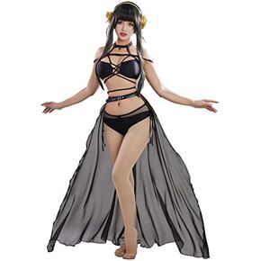 haikyuu Women Anime Derivative Bikini Set with Chiffon wrap Skirt Sexy Swimsuit Two Piece Bathing Suit