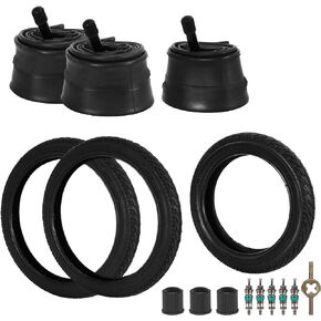 16" Back and 12" Front (2+1) Wheel Replacement Inner Tubes,Stroller Tire Tube Replacement for Compatible with Revolution SE/Pro/Flex/SU(Rear 16×1.75/2.125, Front 12/12.5×1.75/2.25)
