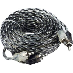 Scosche A12C4 12 Foot 2-Channel Oxygen Free Copper Twisted Car Stereo RCA Interconnect Audio Cables Black/Clear