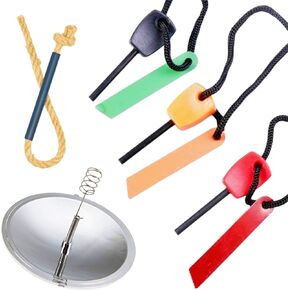 Kids Suvival Kit, Explorer Kit Fire Starter Survival Kit Solar Kids Camping with Hemp Wick Ferro Rod Kids Outdoor Science for Kids Outside Activities, Scout Group, Kids Hunting Gear, Pocket Bellows