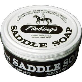 Fiebing's White Saddle Soap for Leather (12 oz Tin) - Leather Cleaner & Conditioner to Soften, Protect & Restore Leathercraft - Leather Soap for Car Seat, Couch, Shoe, Purse, Boot, Bag, & Saddles