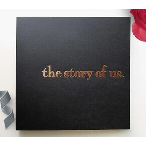 Story Of Us Journal, Couples Scrapbook, Softcover Couples Journal 8.5x8.5, 90 Pgs. Embossed Gold Foil, Couple Scrapbook Album, Memory Book Couples Scrapbooking, Anniversary First Paper, Wedding Album