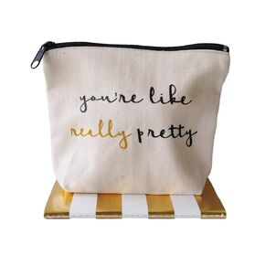 Canvas Makeup Bag Youre Like Really Pretty Bridesmaid Gift Makeup Pouch Canvas Pouch Cosmetic Pouch Bag