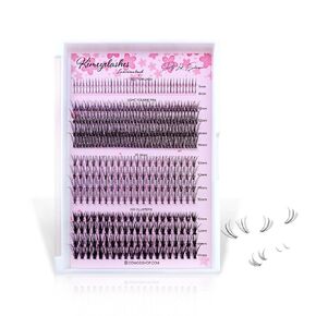 DIY Lash Extensions Kit Mixed Length Affordable Eyelash Self Application At Home Faux Mink Clusters Tweezers Bond Seal Remover Wispy Natural False Eyelashes Reusable Kimeyelashes (Wispy Natural Kit)