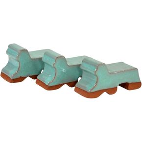 أقدام وعاء سيراميك 3 عبوات - طلاء نحاسي - صنع في الولايات المتحدة الأمريكية - أوعية زهور سيراميك مزجج - صناعة يدوية - طين حجري - مقاوم للصقيع - مصنوع للمزارعين - بطول 3 بوصات × 1.5 بوصة - موصى به للأواني مقاس 14 بوصة - 20 بوصة in Kuwait