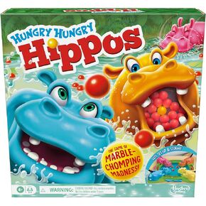 Hungry Hungry Hippos Game for Preschoolers | Instant Marble Relaunch, Easy Set-Up & Storage| Ages 4 and Up | 2 to 4 Players | Kids Games