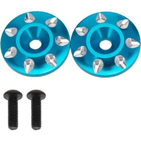 2PCS Metal Rear Wing Buttons Washer,Universal Rear Fixed Tail Protection Spacer/Gasket Compatible with 1/10 RC Off Road Short Truck Buggy Racing Car(Silver)