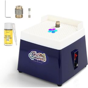 مطحنة الزجاج الملون، آلة مطحنة زجاجية صغيرة مع قطع مطحنة 5/8 بوصة و1 بوصة، طقم زجاج ملون وزيت قطع الزجاج، تستخدم على نطاق واسع لفنون معالجة الزجاج والديكور - من جودورا in Kuwait