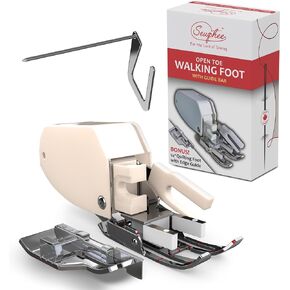 2024 Upgraded Open Toe Walking Foot W/Guide Plus Bonus 1/4" Quilting Foot - Fits Brother, Singer Sewing Machines