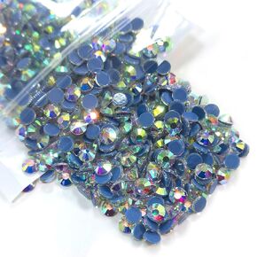 4320pcs SS6 Aquamarine Hotfix Rhinestones 2mm Flatback Hot Fix K9 Glass Round Lake Blue Rhinestones Stones Gems Diamonds for Crafts Crafting Fabric Clothes Shoes Bag DIY Decoration Gifts