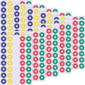 400 Pieces Self-Adhesive Reinforcement Labels for Repairing Holes and Strengthening Holes, 1/4", Round, Multicolored