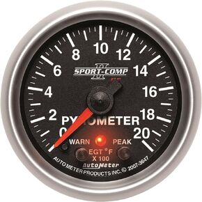 Auto Meter 3647 2-1/16" 0-2000 F Full Sweep Electric Pyrometer E.G.T. (Exhaust Gas Temperature)