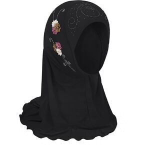 حجاب BXT للفتيات من عمر 2 إلى 6 سنوات، وشاح رأس لطيف للأطفال الإسلامي قطعة واحدة مع زهرة in Kuwait