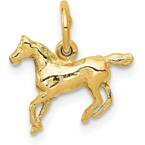 10k Yellow Gold Polished Horse Charm 13 mm x 13 mm