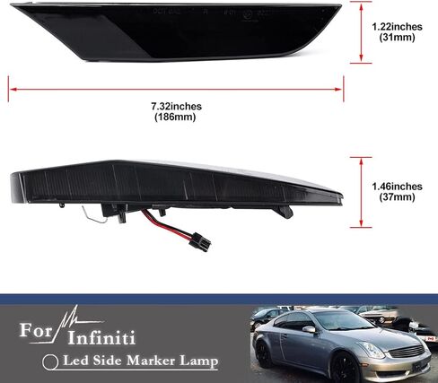 G35 Side Marker Lights for 2003 2004 2005 2006 2007 Infiniti G35 Base/X/Sport/Journey Black Smoked Lens Amber/White Switchback LED Front Bumper Turn Signal Sidemarker Lamps OEM#26180AM800 26185AM800 in Saudi Arabia
