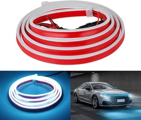 71 Inches Car Hood Light Strip Car LED Strip Light Flexible Daytime Running Initiate scanning Light for Cars, Truck, SUV (White) in Saudi Arabia