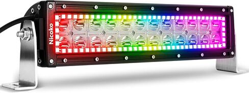 Nicoko Flushmount 18w 3inch work light Spotlight Fog lights with Chasing RGB halo ring for 16 Million Colors Changing Over 200 Flashing Modes Flasing Strobe Lights IP 68 waterproof 2 year warranty in Kuwait