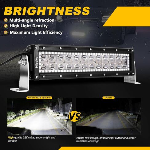 Nicoko Flushmount 18w 3inch work light Spotlight Fog lights with Chasing RGB halo ring for 16 Million Colors Changing Over 200 Flashing Modes Flasing Strobe Lights IP 68 waterproof 2 year warranty in Kuwait