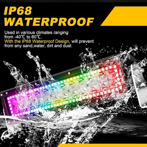 Nicoko Flushmount 18w 3inch work light Spotlight Fog lights with Chasing RGB halo ring for 16 Million Colors Changing Over 200 Flashing Modes Flasing Strobe Lights IP 68 waterproof 2 year warranty in Kuwait