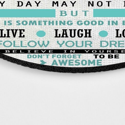 Motivational Quote Mousepad, Inspirational Quotes Mouse Pad Custom Design, Laugh More Worry Less Don't Forget to Be Awesome, 7.87 X 7.87 Inch (200mmX200mmX3mm) in Saudi Arabia