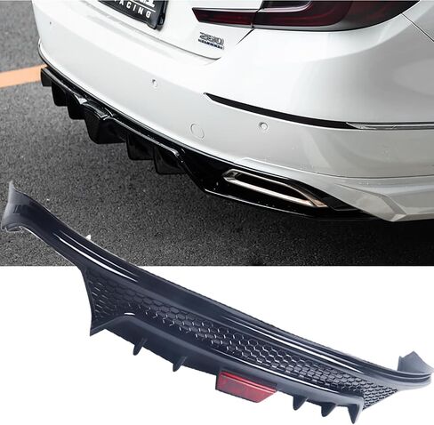 Rear Diffuser Bumper Lip Spoiler Splitters Body Kit Painted Black for 2018 19 20 21 2022 Honda Accord with Corner Apron Spats Glossy Black Rear Bumper Lip in Saudi Arabia