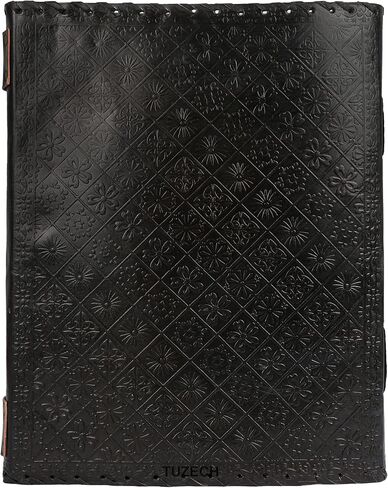 TUZECH Seven Chakra Medieval Stone Embossed Handmade Jumbo Leather Journal Book of Shadows Notebook Office Diary College Poetry Sketch With Leather Bound (Pink, 13 Inches) in Kuwait