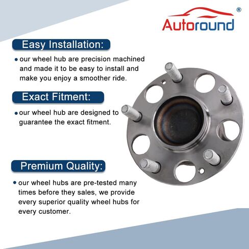 Autoround Pair Rear Wheel Hub and Bearing Assembly 512257 Compatible with Honda Civic LX DX GX 2006 2007 2008 2009 2010 2011 5 Lug in Saudi Arabia