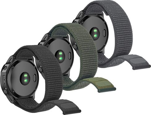 متوافق تمامًا مع سوار ساعة Garmin، سوار ساعة من النايلون المنسوج 22 مم لـ Fenix ​​7 / Fenix ​​6/6 Pro/Fenix ​​5/5 Plus/Forerunner 935/945/Instinct، إصدار Sapphire، Quatix 6/5، Approach S62/S60 الساعات الذكية in Saudi Arabia