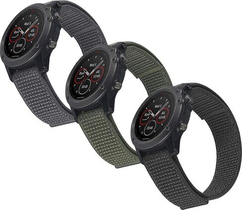 متوافق تمامًا مع سوار ساعة Garmin، سوار ساعة من النايلون المنسوج 22 مم لـ Fenix ​​7 / Fenix ​​6/6 Pro/Fenix ​​5/5 Plus/Forerunner 935/945/Instinct، إصدار Sapphire، Quatix 6/5، Approach S62/S60 الساعات الذكية in Saudi Arabia