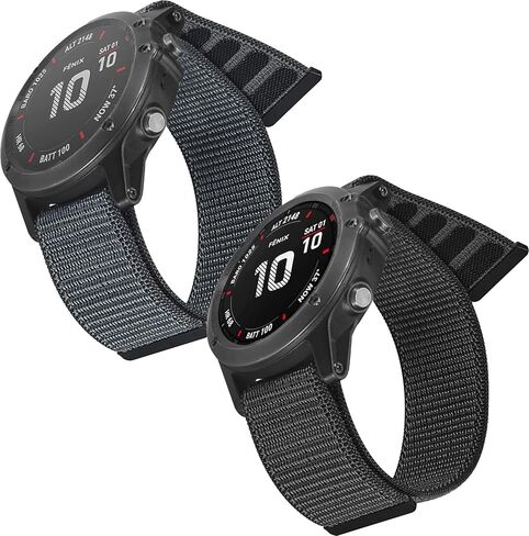 متوافق تمامًا مع سوار ساعة Garmin، سوار ساعة من النايلون المنسوج 22 مم لـ Fenix ​​7 / Fenix ​​6/6 Pro/Fenix ​​5/5 Plus/Forerunner 935/945/Instinct، إصدار Sapphire، Quatix 6/5، Approach S62/S60 الساعات الذكية in Saudi Arabia