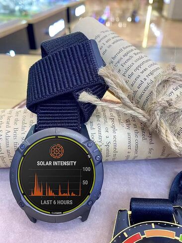 متوافق تمامًا مع سوار ساعة Garmin، سوار ساعة من النايلون المنسوج 22 مم لـ Fenix ​​7 / Fenix ​​6/6 Pro/Fenix ​​5/5 Plus/Forerunner 935/945/Instinct، إصدار Sapphire، Quatix 6/5، Approach S62/S60 الساعات الذكية in Saudi Arabia