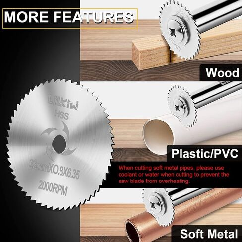 1/4-Inch Hex Shank Rotary Drill Saw(with 5PCS Blades),HSS Saw Disc Wheel Cutting Blades for Drills Rotary Tools in Saudi Arabia