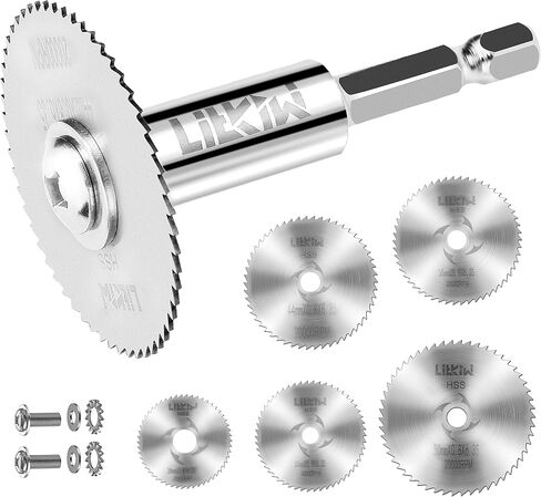 1/4-Inch Hex Shank Rotary Drill Saw(with 5PCS Blades),HSS Saw Disc Wheel Cutting Blades for Drills Rotary Tools in Saudi Arabia