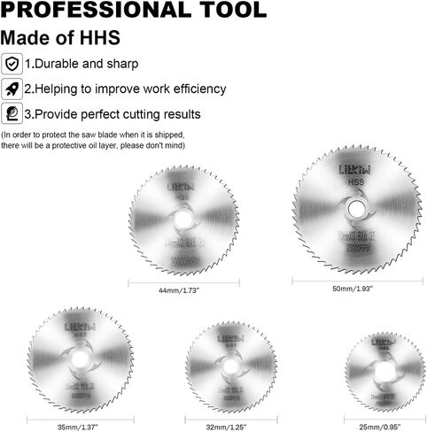 1/4-Inch Hex Shank Rotary Drill Saw(with 5PCS Blades),HSS Saw Disc Wheel Cutting Blades for Drills Rotary Tools in Saudi Arabia