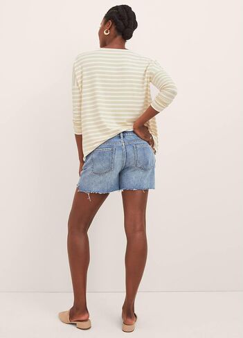 HATCH, The Cut Off Denim Maternity Short, Indigo, 26 in Saudi Arabia