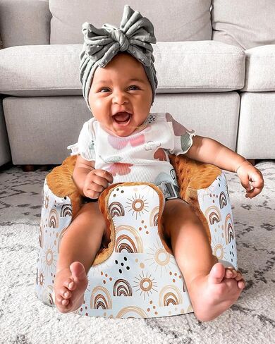 Seat Cover Compatible with Bumbo Seat and Nuby Seat, Baby Floor Seat Cover for Boys and Girls, Removable Breathable Seat Cover, New Designed, Anti-Slip(Cover Only)(Rainbow) in Saudi Arabia