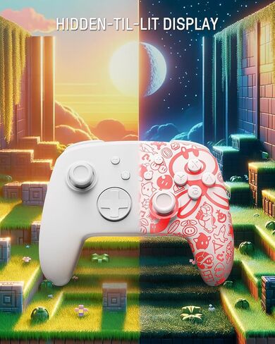 [نمط مضيء] وحدة تحكم Firefly Switch Pro اللاسلكية المتوافقة مع Switch/OLED/Lite، جهاز تحكم عن بعد للوحة ألعاب بلوتوث مع 7 ألوان LED/NFC/مجداف/Turbo - أبيض in Saudi Arabia