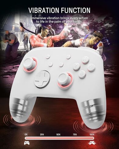 [نمط مضيء] وحدة تحكم Firefly Switch Pro اللاسلكية المتوافقة مع Switch/OLED/Lite، جهاز تحكم عن بعد للوحة ألعاب بلوتوث مع 7 ألوان LED/NFC/مجداف/Turbo - أبيض in Saudi Arabia