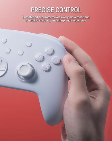 [نمط مضيء] وحدة تحكم Firefly Switch Pro اللاسلكية المتوافقة مع Switch/OLED/Lite، جهاز تحكم عن بعد للوحة ألعاب بلوتوث مع 7 ألوان LED/NFC/مجداف/Turbo - أبيض in Saudi Arabia