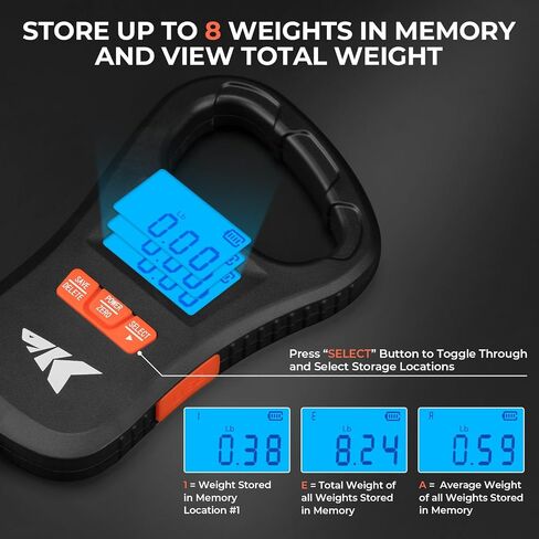 KastKing Fish Scale, ToughTide USB Charging Fishing Scale, 65lb Capacity, Ultra-Thin Digital Fish Scale, LCD Display, Ergonomic Handle, Fish Scales Digital Weight, Fishing Accessories for Men in Saudi Arabia