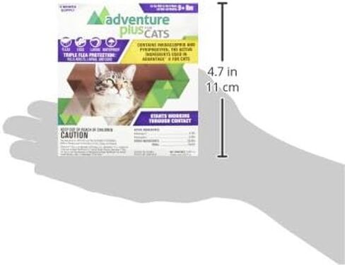 Adventure Plus Triple Flea Protection for Cats – Spot on Flea & Tick Prevention for Cats 9lbs & over – 4 Doses in Saudi Arabia