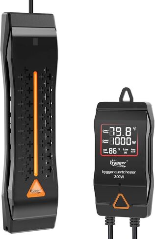 سخان حوض السمك hygger 300 وات 500 وات 800 وات 1000 وات 1200 وات، سخان خزان أسماك كبير قابل للتعديل مع نظام إيقاف تشغيل تلقائي ذكي، سخان مياه مع شاشة رقمية LED، للمياه المالحة والمياه العذبة in Kuwait