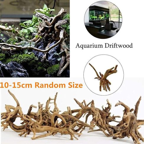 Hamiledyi Driftwood لحوض السمك، 5 عبوات من خشب الزواحف الطبيعية العنكبوتية، فروع متنوعة لديكور حوض السمك، ديكور حوض الأسماك (7-9 بوصة). in Kuwait