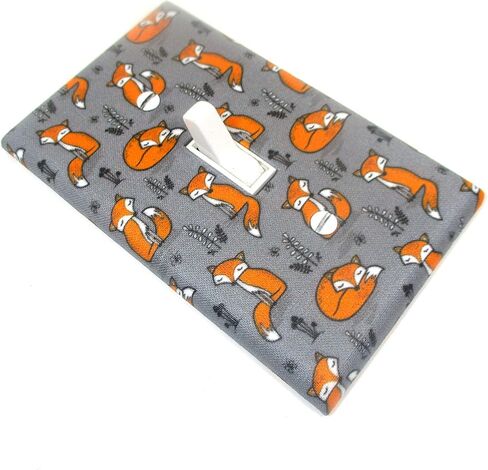 Cute Fox Light Switch Cover Plate Woodland Nursery Decor Handmade Baby Gift Wall Art Decoration (White - Single Standard Toggle) in Saudi Arabia
