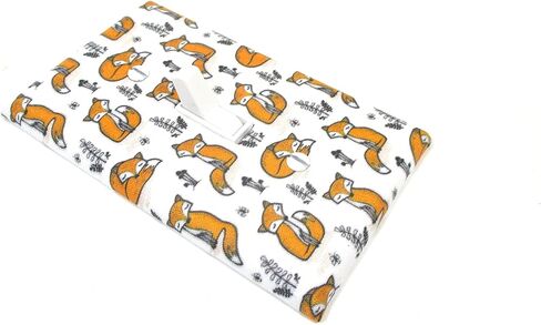 Cute Fox Light Switch Cover Plate Woodland Nursery Decor Handmade Baby Gift Wall Art Decoration (White - Single Standard Toggle) in Saudi Arabia