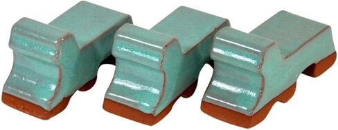 أقدام وعاء سيراميك 3 عبوات - طلاء نحاسي - صنع في الولايات المتحدة الأمريكية - أوعية زهور سيراميك مزجج - صناعة يدوية - طين حجري - مقاوم للصقيع - مصنوع للمزارعين - بطول 3 بوصات × 1.5 بوصة - موصى به للأواني مقاس 14 بوصة - 20 بوصة in Kuwait