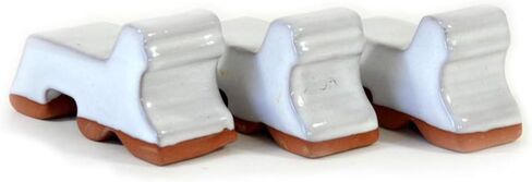 Ceramic Pot Feet 3-Pack -White Glaze- Made In USA- Flower Pot Risers Glazed Ceramic - Handmade - Stoneware Clay - Frost Proof - Made For Planters- 3" Long x 1.5" Tall - Recommended for 14"-20" Pots in Saudi Arabia