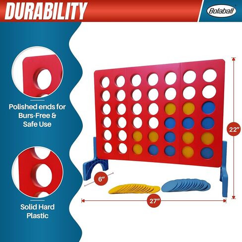 4 in a Row Connect Games | Outdoor Board Game | Giant Family Fun Lawn & Yard Games | Tabletop Outside Game for Adults & Kids | Family Gatherings,Backyard,Carnival (Large - 4 in a Row) in Saudi Arabia