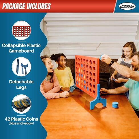 4 in a Row Connect Games | Outdoor Board Game | Giant Family Fun Lawn & Yard Games | Tabletop Outside Game for Adults & Kids | Family Gatherings,Backyard,Carnival (Large - 4 in a Row) in Saudi Arabia